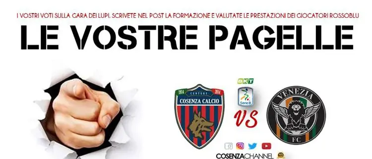 Tutino otto pieno, Palmiero artista. Cosenza-Venezia: le pagelle dei tifosi