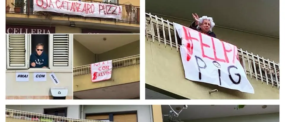 Salvini accolto con striscioni di protesta prima e dopo il comizio