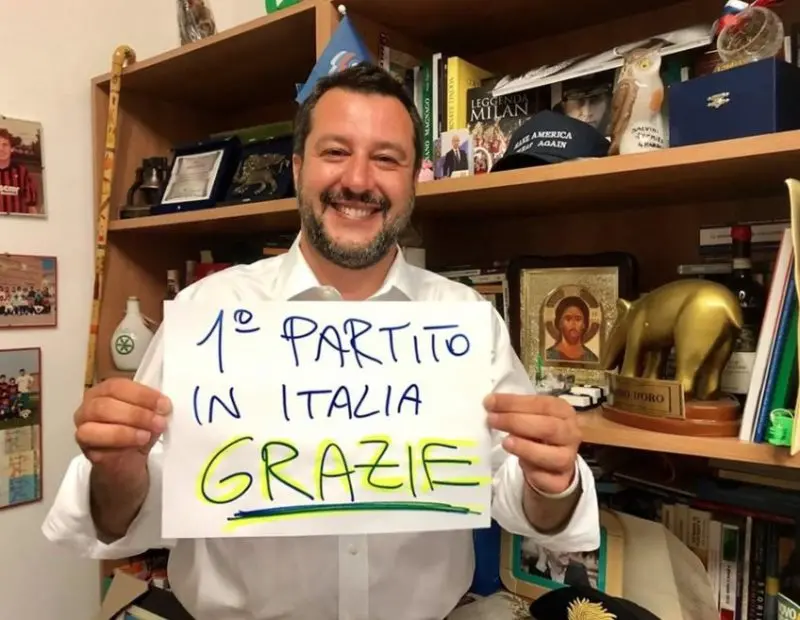 EUROPEE 2019 | La Lega di Salvini si attesta al 34%. Crolla il M5S