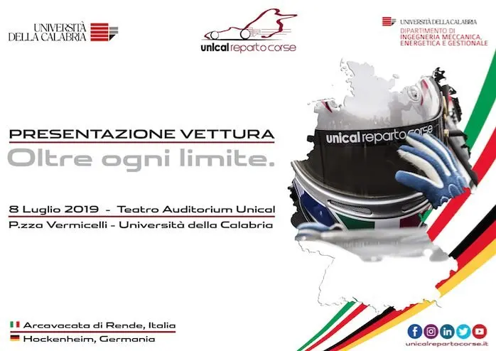 Formula Student Germany, Unical Reparto Corse presenta la sua vettura