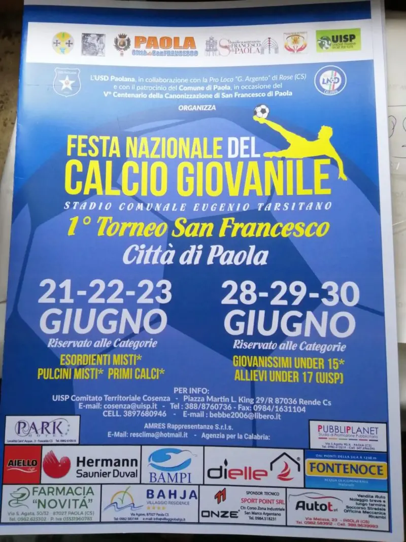 Primo torneo San Francesco, a Paola la festa del calcio giovanile