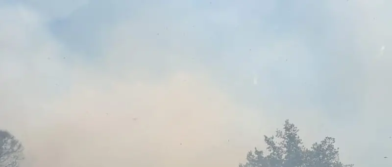 Grosso incendio sulla Silana-Crotonese di fronte il Castello Svevo di Cosenza