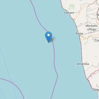 Terremoto (in mare) nella notte: sisma di 4.2 magnitudo