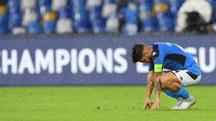 NAPLES, ITALY - NOVEMBER 05: Lorenzo Insigne of SSC Napoli looks disappointed during the UEFA Champions League group E match between SSC Napoli and RB Salzburg at Stadio San Paolo on November 05, 2019 in Naples, Italy. (Photo by Francesco Pecoraro/Getty Images) , Getty Images