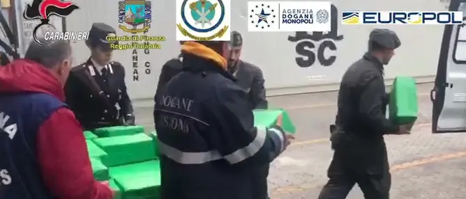 Oltre una tonnellata di droga in un container di banane: blitz a Gioia Tauro