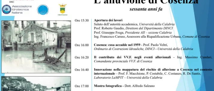 All'Unical un seminario su \"L'alluvione di Cosenza sessanta anni fa\"