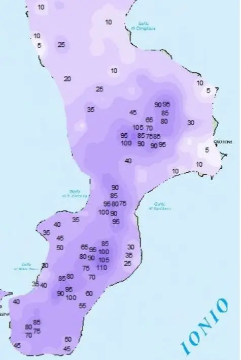 Meteo: aggiornamento delle ore 12 del Centro Funzionale Multirischi Arpacal