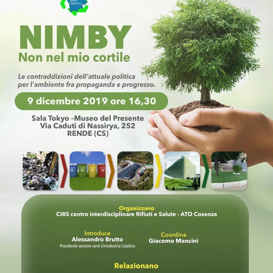 Il 9 dicembre convegno a Rende su discariche ed ecodistretto