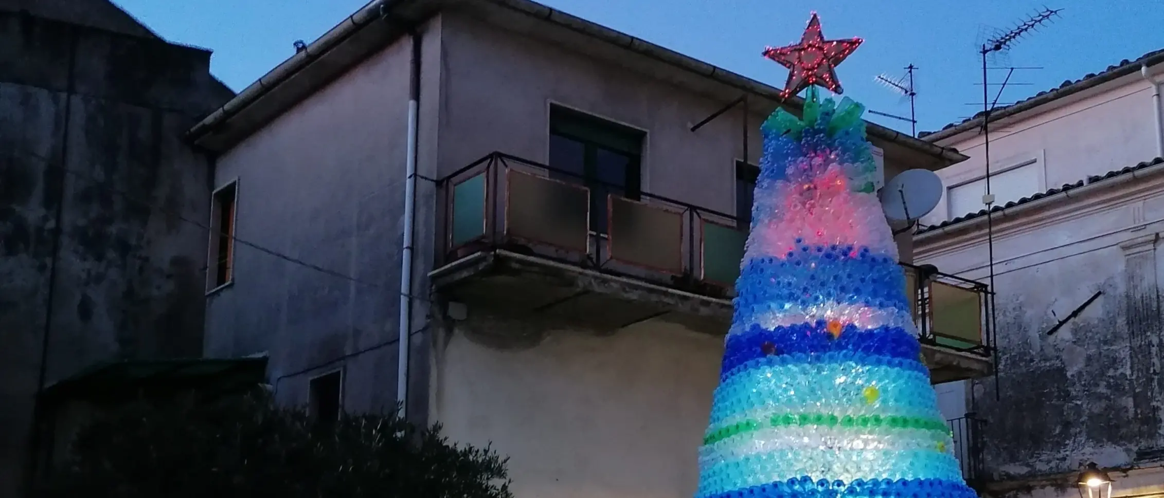 L'albero di Natale con 4mila bottiglie ad Aiello Calabro
