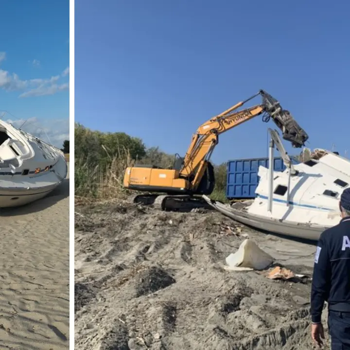 Migranti, rimossa una barca arenata sulla costa jonica: negli ultimi 4 anni spesi 2 milioni per gli smaltimenti