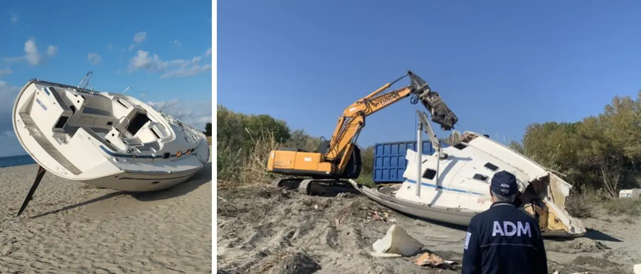 Migranti, rimossa una barca arenata sulla costa jonica: negli ultimi 4 anni spesi 2 milioni per gli smaltimenti