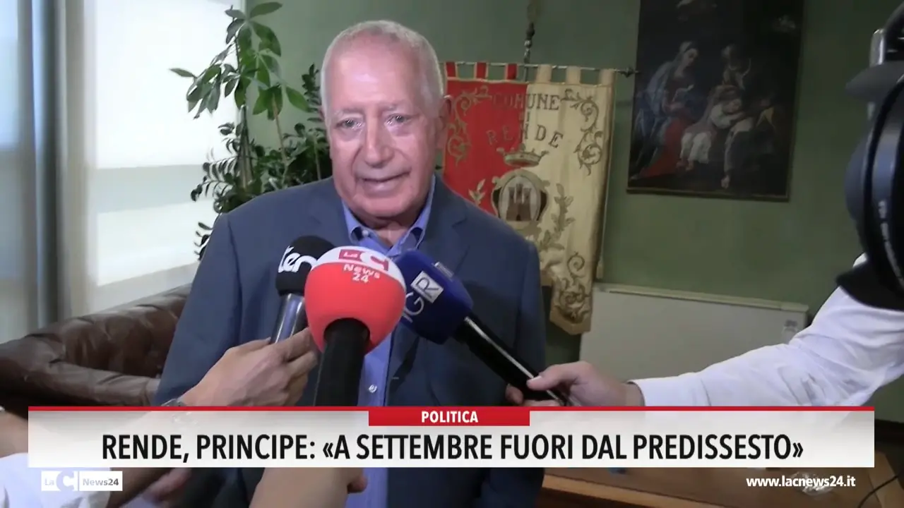 Rende, Principe: «A settembre fuori dal predissesto»