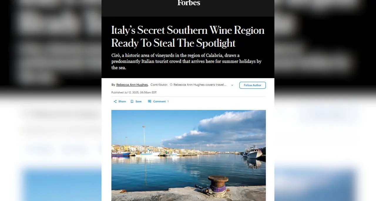 La Calabria conquista Forbes: i vini, le tradizioni e i paesaggi in un articolo del prestigioso\u00A0magazine Usa\n
