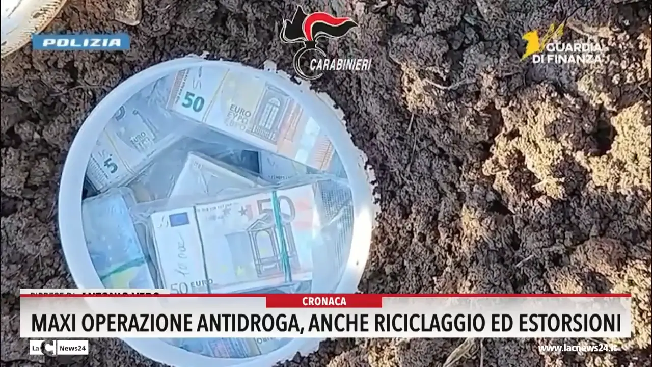 Maxi operazione antidroga, anche riciclaggio ed estorsioni