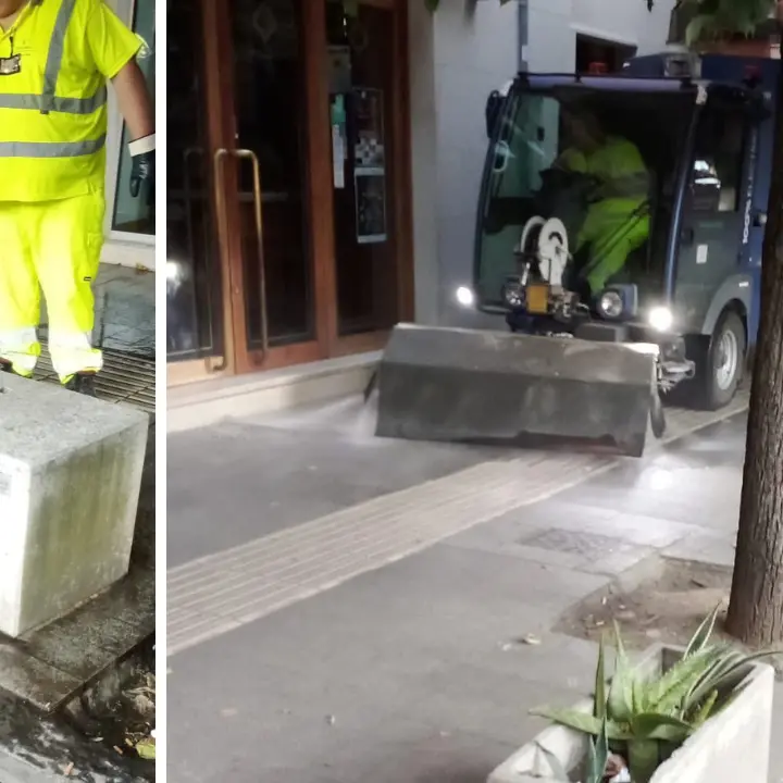 Cosenza, dopo le sollecitazioni social ecco la pulizia di marciapiedi e arredi