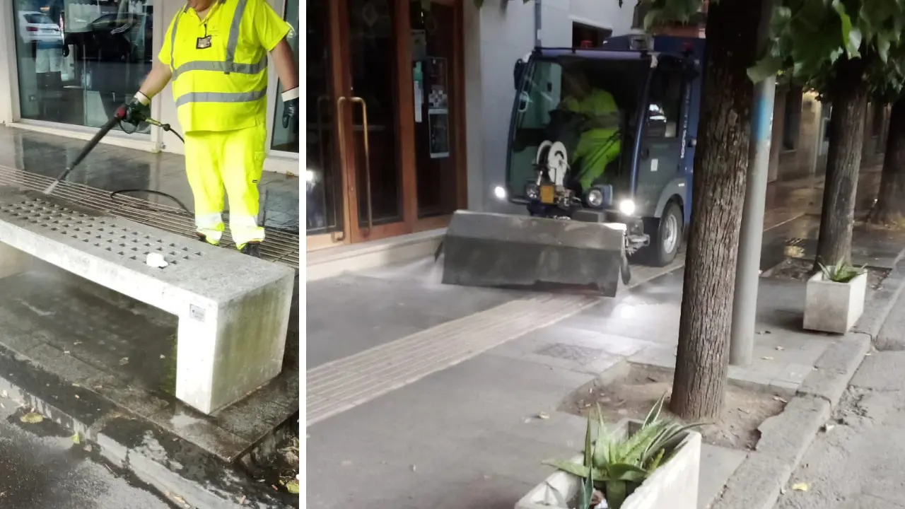 Cosenza, dopo le sollecitazioni social ecco la pulizia di marciapiedi e arredi