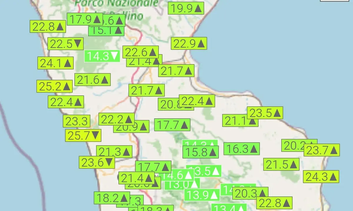 Meteo Cosenza, con la goccia atlantica sulla Calabria temperature minime basse