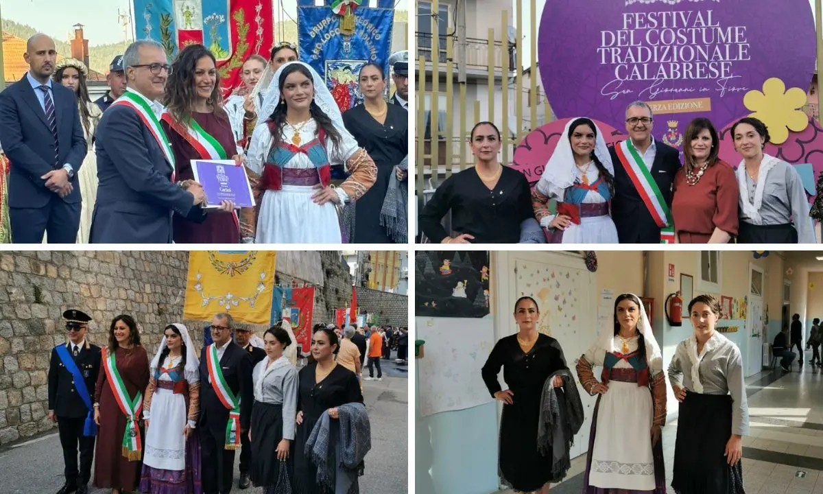 La “pacchiana” di Cariati sfila a San Giovanni in Fiore: gli abiti del Museo Civico al Festival del Costume Tradizionale Calabrese
