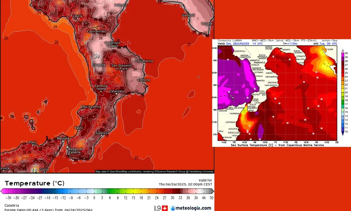 In arrivo una nuova ondata di calore: picchi fino a 40°C in Calabria