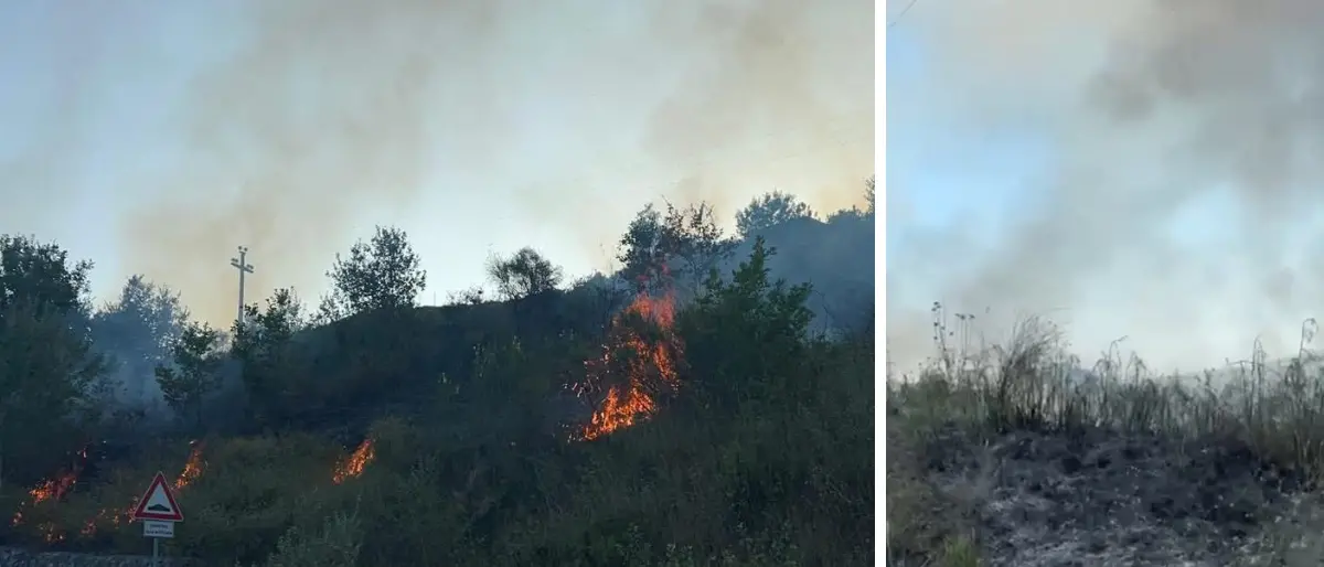 Incendio a Castrolibero, la Protezione Civile evita il peggio su via Barbaro