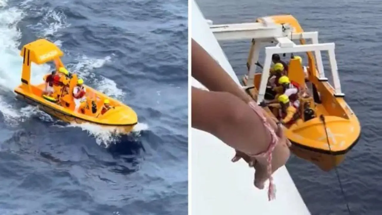 Bambina cade dalla nave, padre si tuffa: salvati entrambi
