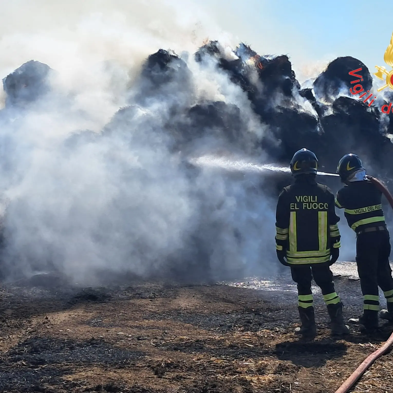 Vasto incendio in un’azienda agricola a Soveria Simeri: in fiamme rotoballe di fieno
