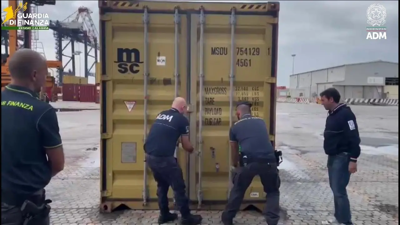 Porto Gioia Tauro: sequestrata più di\u00A0una tonnellata di marijuana nascosta in un container di legnami proveniente dal Canada\n