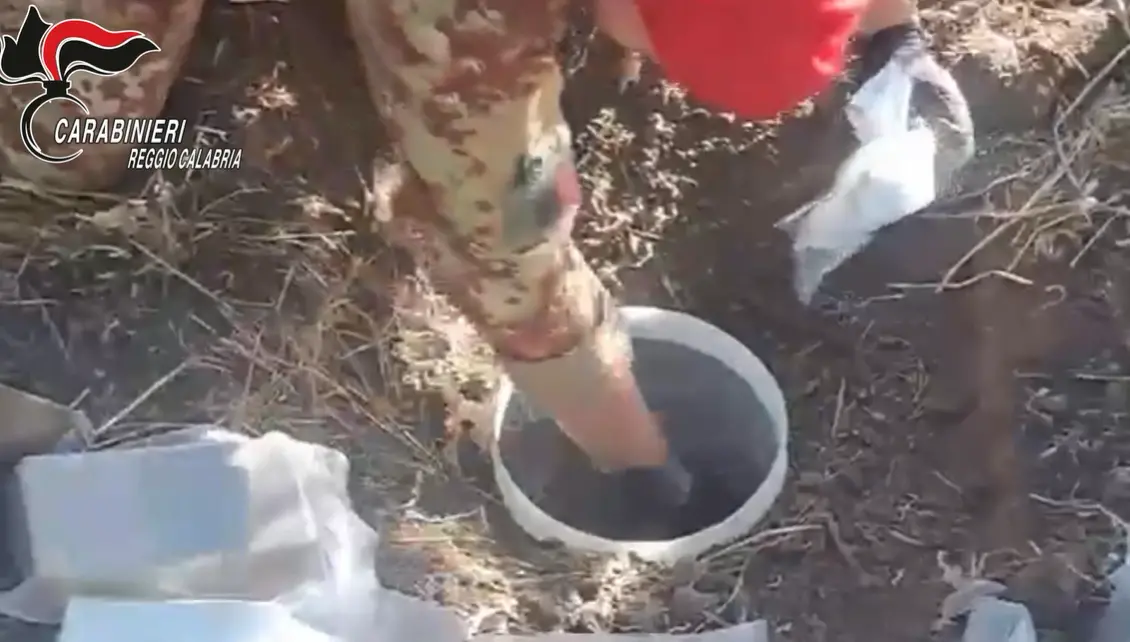 Trovati oltre 30 chili di droga in\u00A0un terreno abbandonato della Locride, era nascosta in due fusti di plastica\n