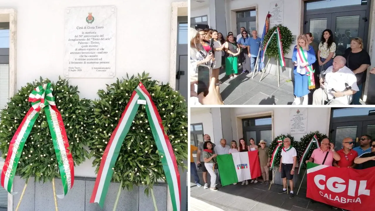 Treno del sole, a Gioia Tauro commemorate le vittime della strage del 1970.\u00A0Scarcella: «Una pagina triste della storia italiana»\n