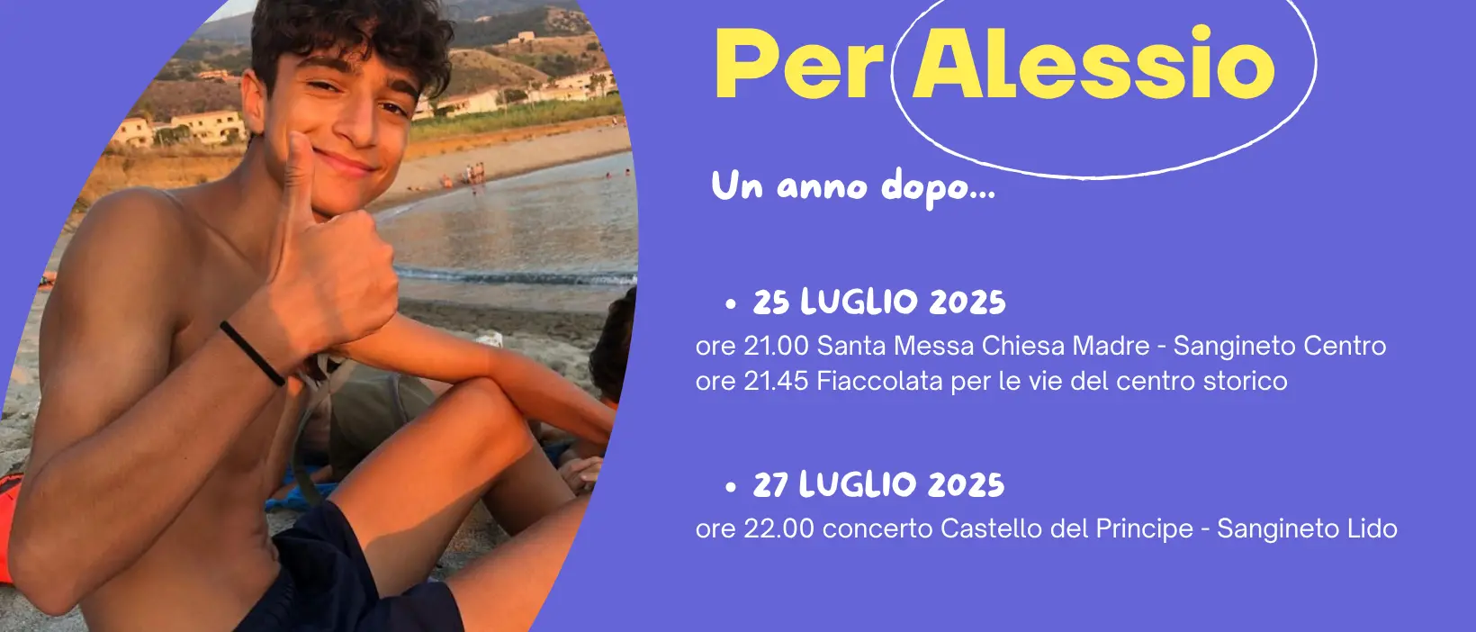 Sangineto non scorda, fiaccolata e concerto in memoria di Alessio Cataldo