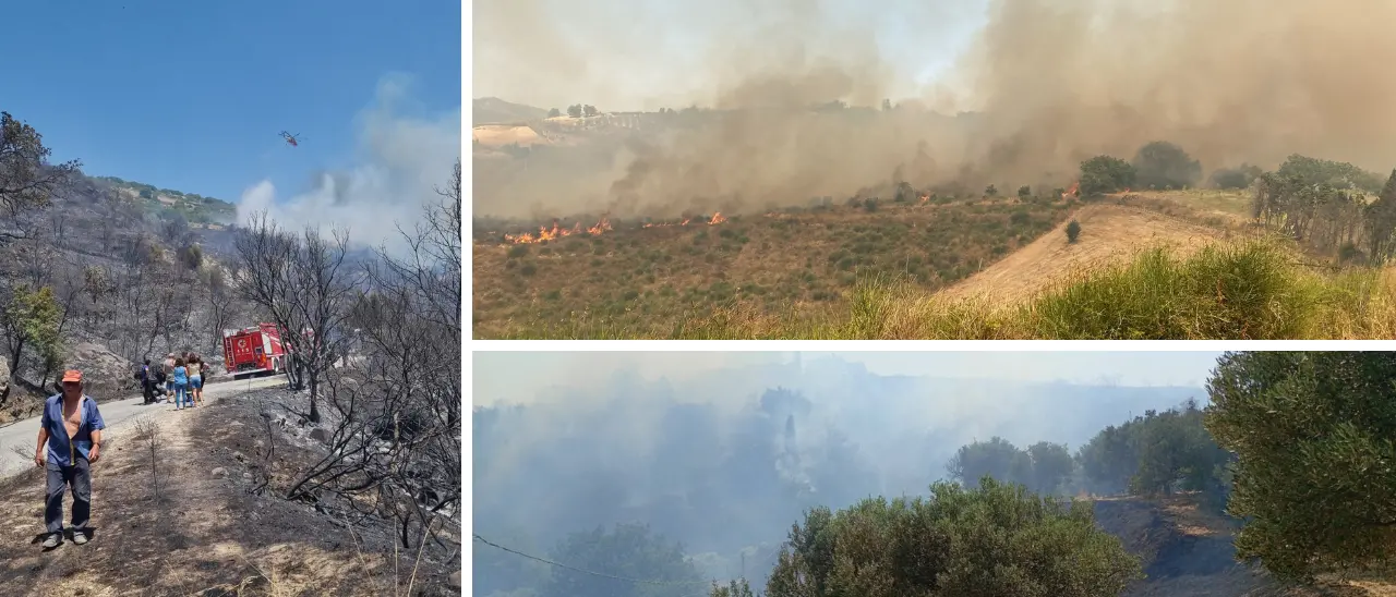Inferno di fuoco tra Roccella e Caulonia, in fumo 35 ettari di macchia mediterranea. Le fiamme danneggiano una casa