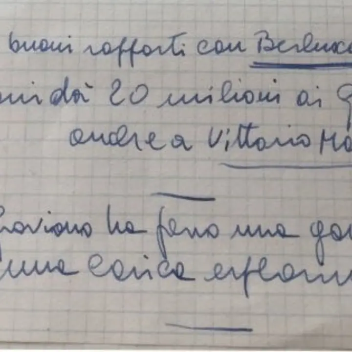 A sette anni dal ritrovamento riemerge l’appunto dimenticato di Falcone: «Berlusconi dava soldi ai boss mafiosi»