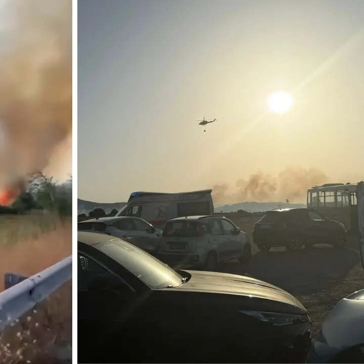 Incendio a Cirò Marina, evacuate 180 persone da un villaggio turistico. Il rogo si estende per oltre un chilometro\n