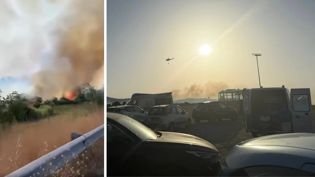 Incendio a Cirò Marina, evacuate 180 persone da un villaggio turistico. Il rogo si estende per oltre un chilometro\n