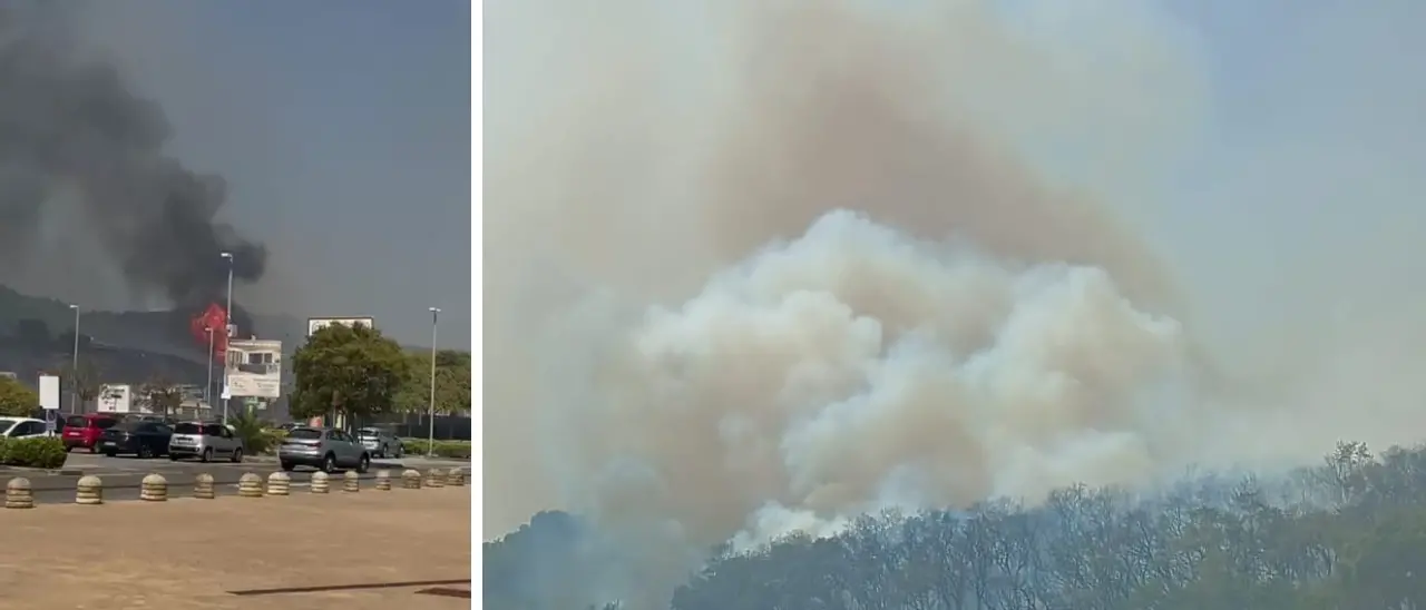 Incendi Calabria, vasto rogo vicino al centro commerciale “Due Mari”: chiusa la SS280. Focolai attivi anche a Vibo città e provincia\n
