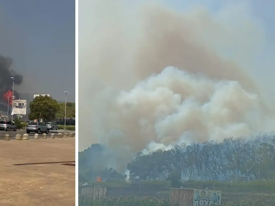 Incendi Calabria, vasto rogo vicino al centro commerciale “Due Mari”: chiusa la SS280. Focolai attivi anche a Vibo città e provincia