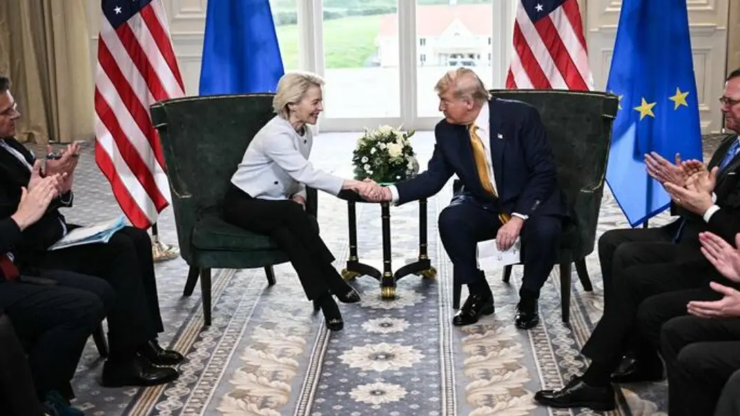 Donald Trump e Ursula von der Leyen , Ansa