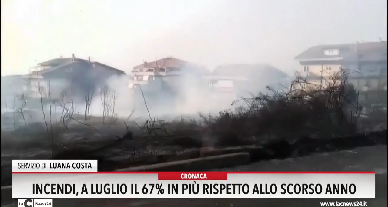 Incendi, a luglio il 67% in piu rispetto allo scorso anno