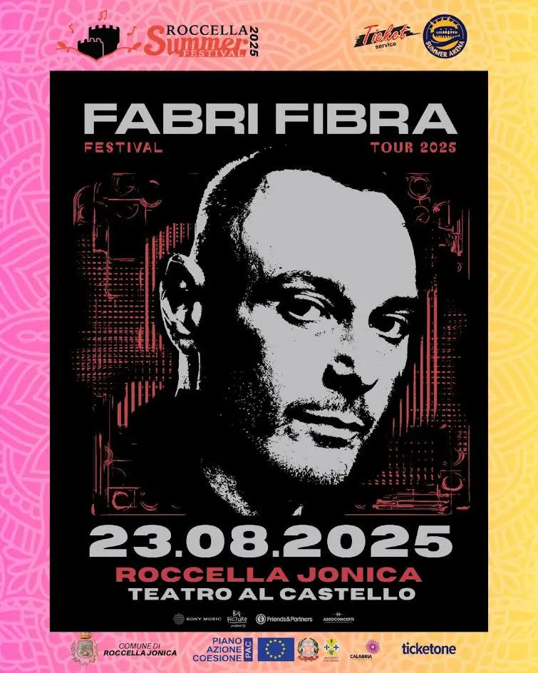 Roccella Summer Festival, il 23 agosto arriva\u00A0Fabri Fibra con “Mentre Los Angeles brucia”\n