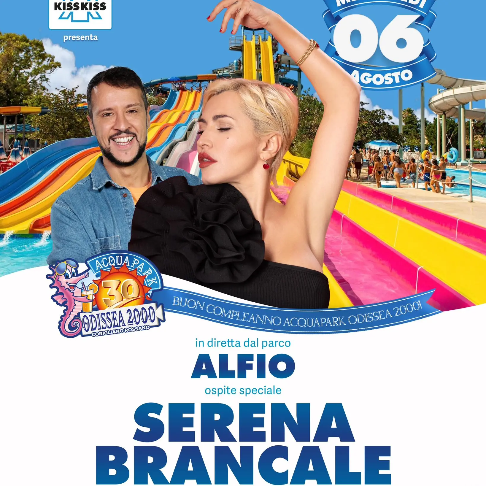 Serena Brancale arriva all’Acquapark di Corigliano Rossano: continua la festa per i 30 anni di Odissea 2000\n
