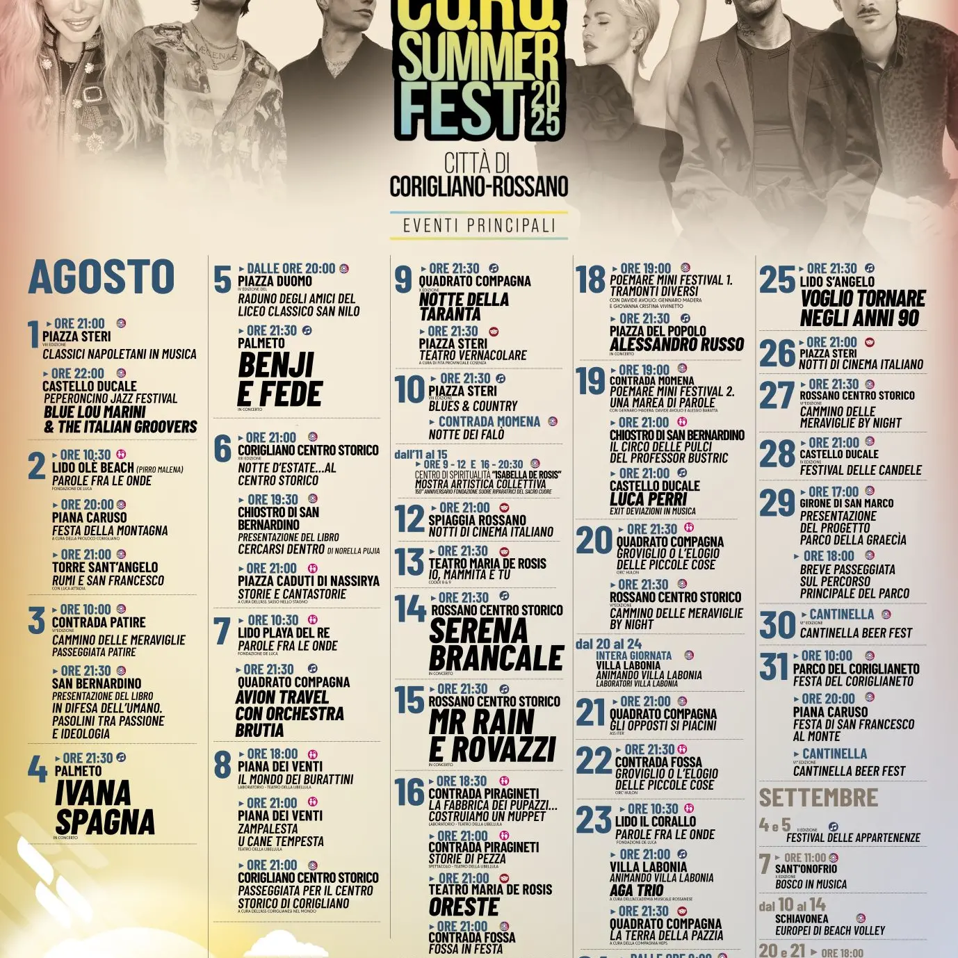 \"Co.Ro. Summer Fest 2025\": musica, cultura e tradizione per un'estate indimenticabile\n