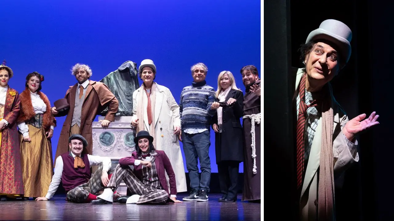 Il cast de La Mandragola e Domenico Pantano