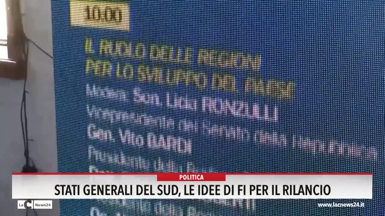 Stati generali del Sud, le idee di Fi per il rilancio