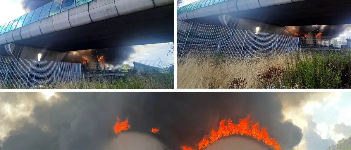 Incendio in un capannone a Rende, il Comune ai cittadini: «Chiudete le finestre»\n