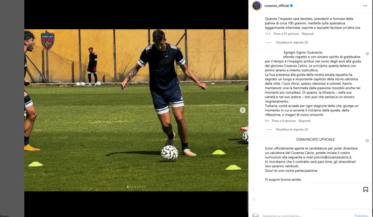 Cosenza Calcio, i social riaperti diventano uno show: dai cuddruriaddri alla netiquette, tutta l’ironia dei tifosi
