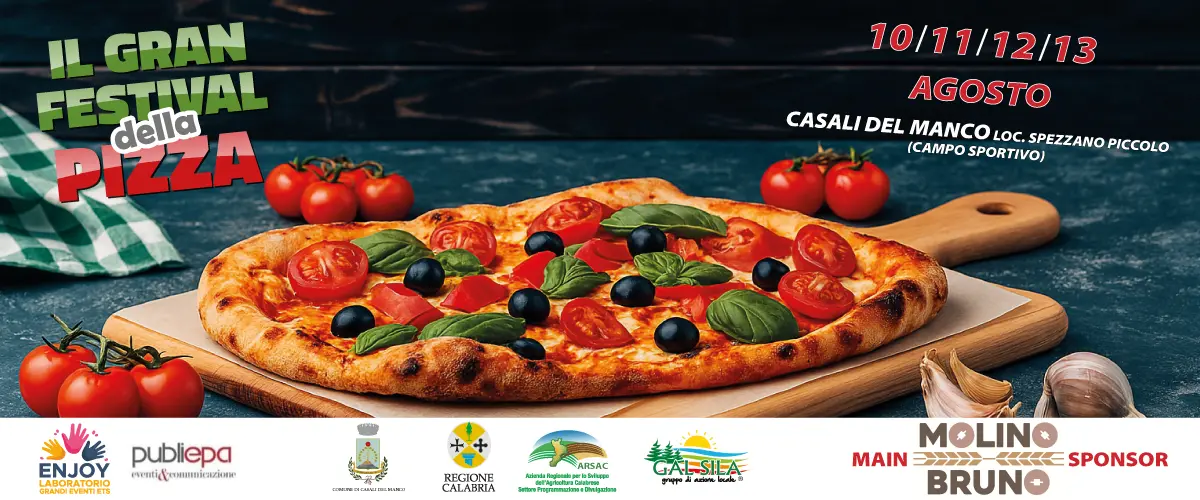 Casali del Manco,\u00A0dal 10 al 13 agosto la terza edizione del Gran Festival della Pizza\n