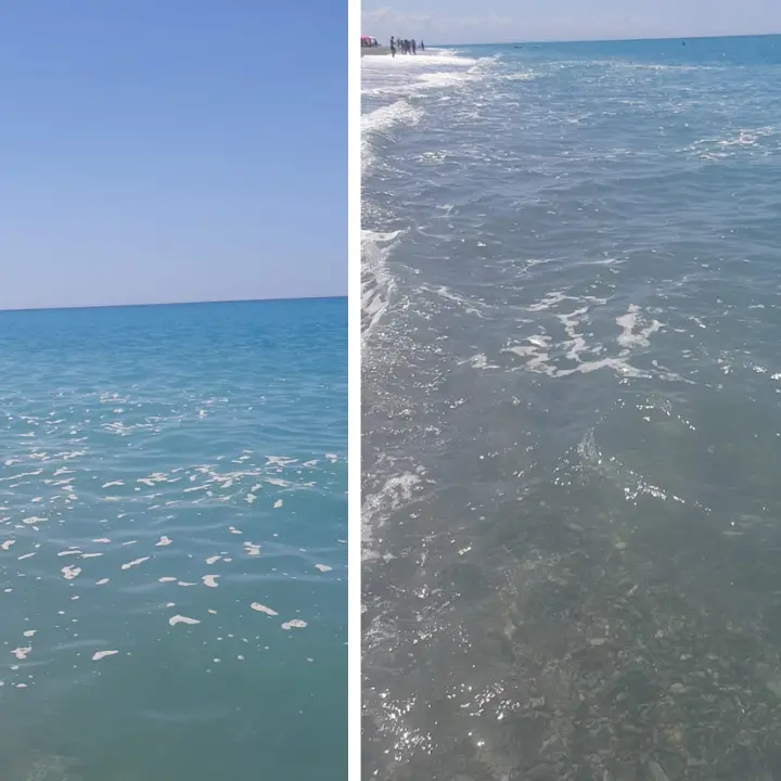 Mare sporco a Torremezzo, la rabbia dei turisti: «Ferie rovinate»