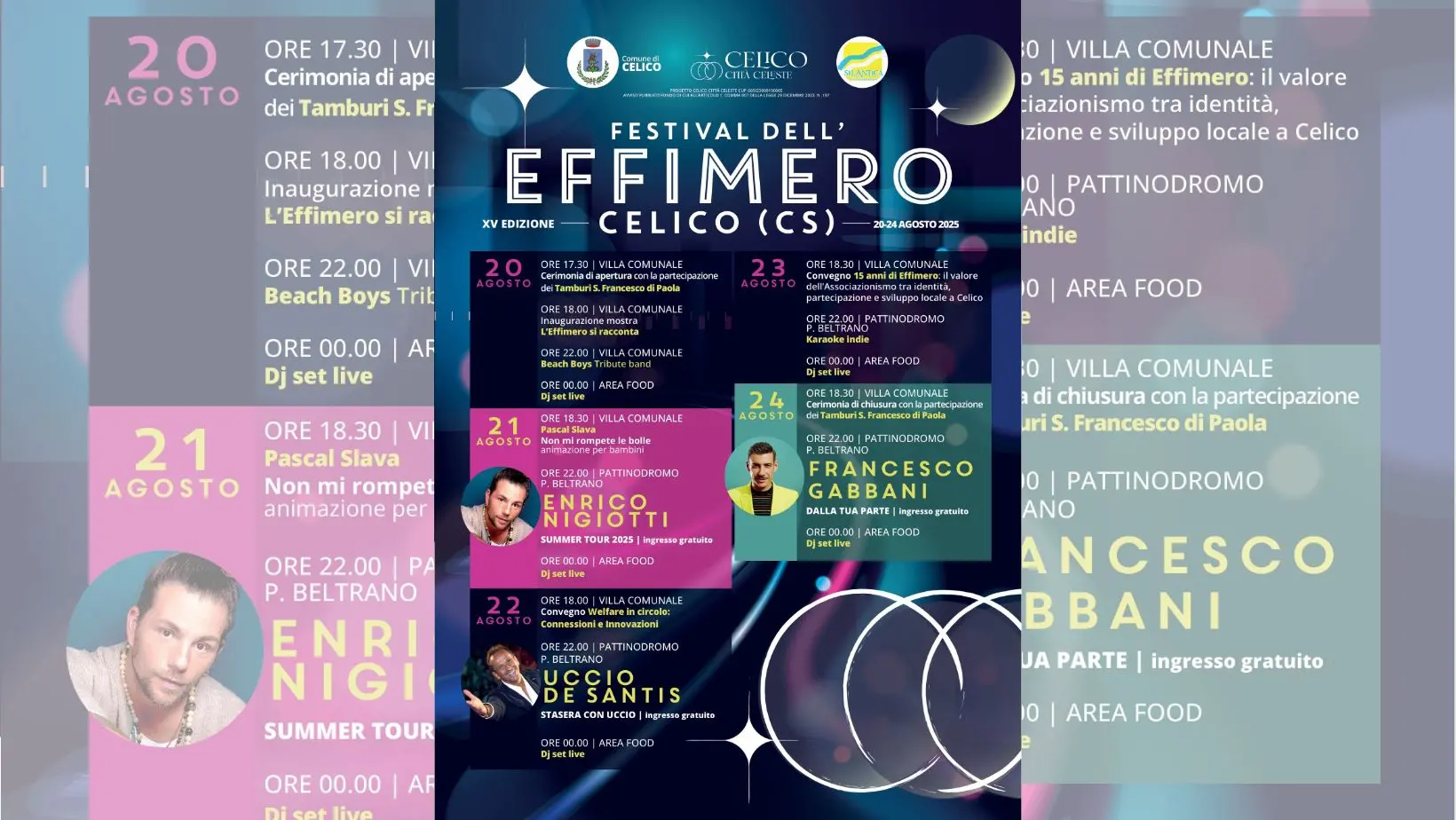 A Celico arrivano Nigiotti e Gabbani per il Festival dell’Effimero, cinque\u00A0giorni di festa nel cuore della Presila\n