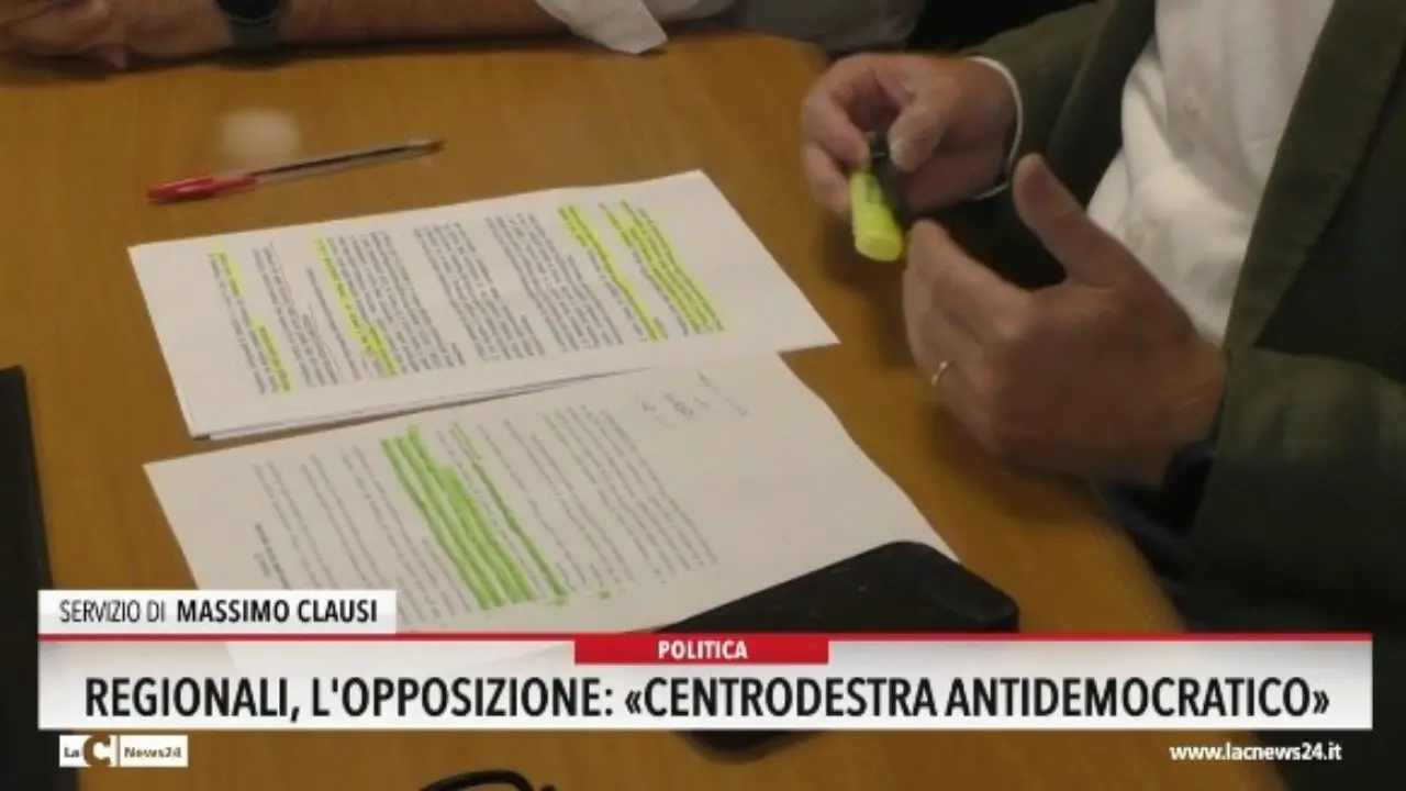 Regionali, l'opposizione: «Centrodestra antidemocratico»