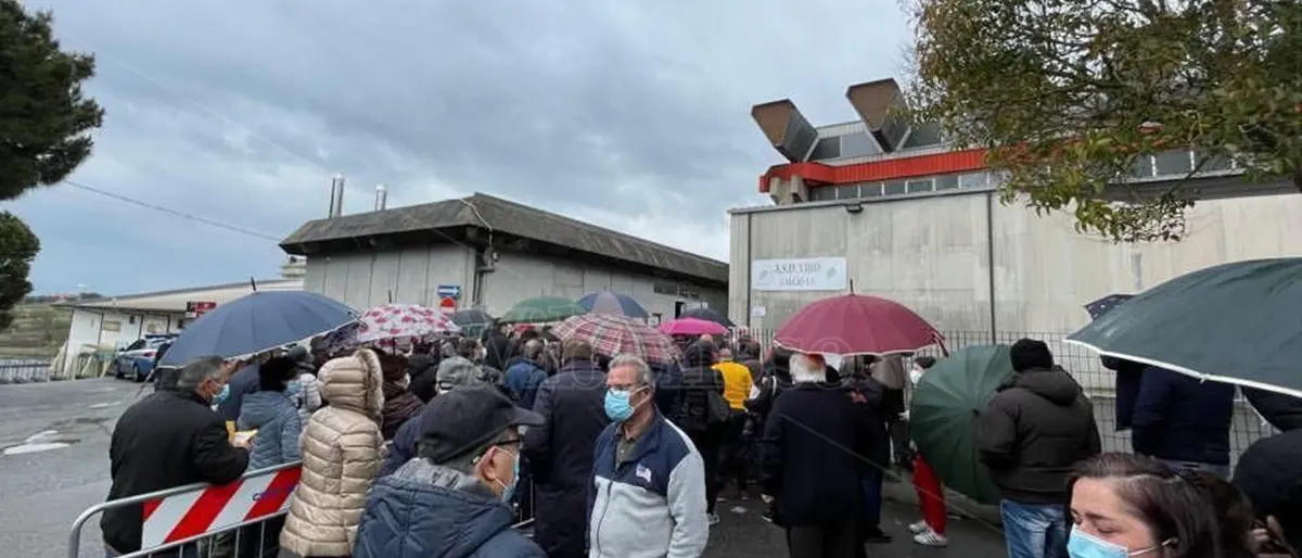 Solo 50 dosi di Pfizer a Vibo, file sotto la pioggia ed anziani rispediti a casa - Video